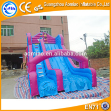 Giant adult inflatable double lane slip and stair slide for sale